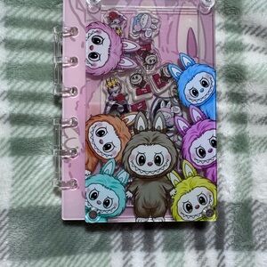 Cute Labubu Spiral Notebook with Pink Cover